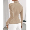 ZESICA Womens Turtleneck Long Sleeve Shirts Basic Slim Fit Knit Sweater Top(Oatmeal)