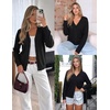 ZESICA Women’s Wool Blend Lightweight Cardigan Sweaters 2026 Fall Outfits(Black)