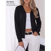 ZESICA Women’s Wool Blend Lightweight Cardigan Sweaters 2026 Fall Outfits(Black)