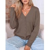 ZESICA Women’s Wool Blend Lightweight Cardigan Sweaters 2026 Fall Outfits(Brown)
