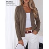 ZESICA Women’s Wool Blend Lightweight Cardigan Sweaters 2026 Fall Outfits(Brown)