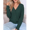 ZESICA Women’s Wool Blend Lightweight Cardigan Sweaters 2026 Fall Outfits(Darkgreen)