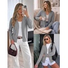ZESICA Women’s Wool Blend Lightweight Cardigan Sweaters 2026 Fall Outfits(Gray)