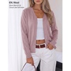 ZESICA Women’s Wool Blend Lightweight Cardigan Sweaters 2026 Fall Outfits(Greypink)