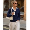 ZESICA Women’s Wool Blend Lightweight Cardigan Sweaters 2026 Fall Outfits(Navy)
