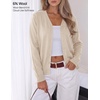 ZESICA Women’s Wool Blend Lightweight Cardigan Sweaters 2026 Fall Outfits(Oats)