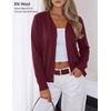 ZESICA Women’s Wool Blend Lightweight Cardigan Sweaters 2026 Fall Outfits(Wine)