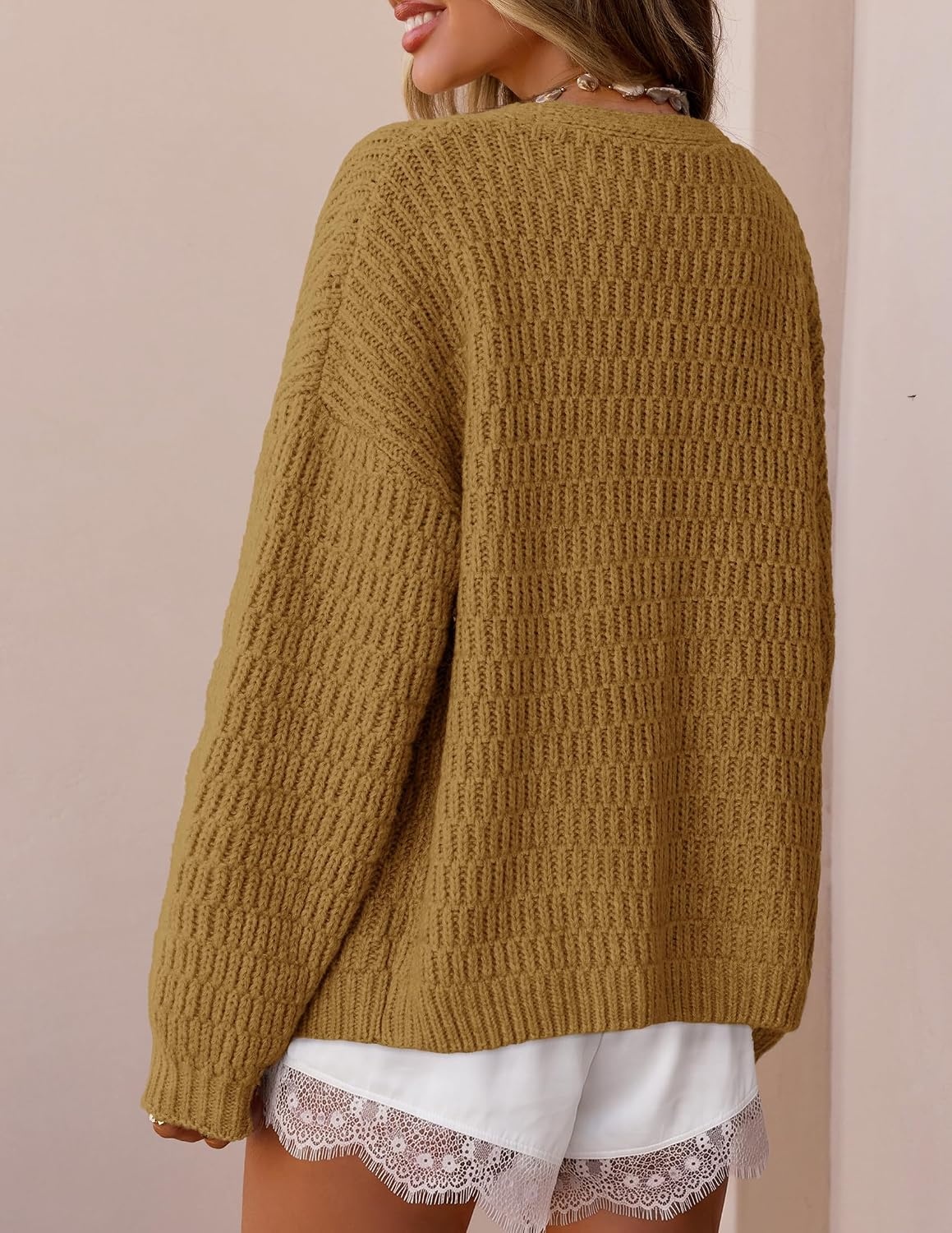 image:imageZESICA Womens Chunky Open Front Knit Cardigan SweatersGinger