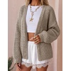 ZESICA Women’s Chunky Open Front Knit Cardigan Sweaters(Khaki)
