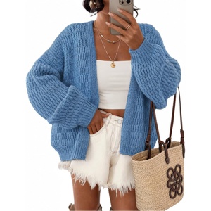ZESICA Women’s Chunky Open Front Knit Cardigan Sweaters(Blue)