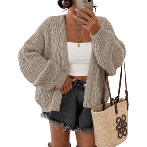 ZESICA Women’s Chunky Open Front Knit Cardigan Sweaters(Khaki)