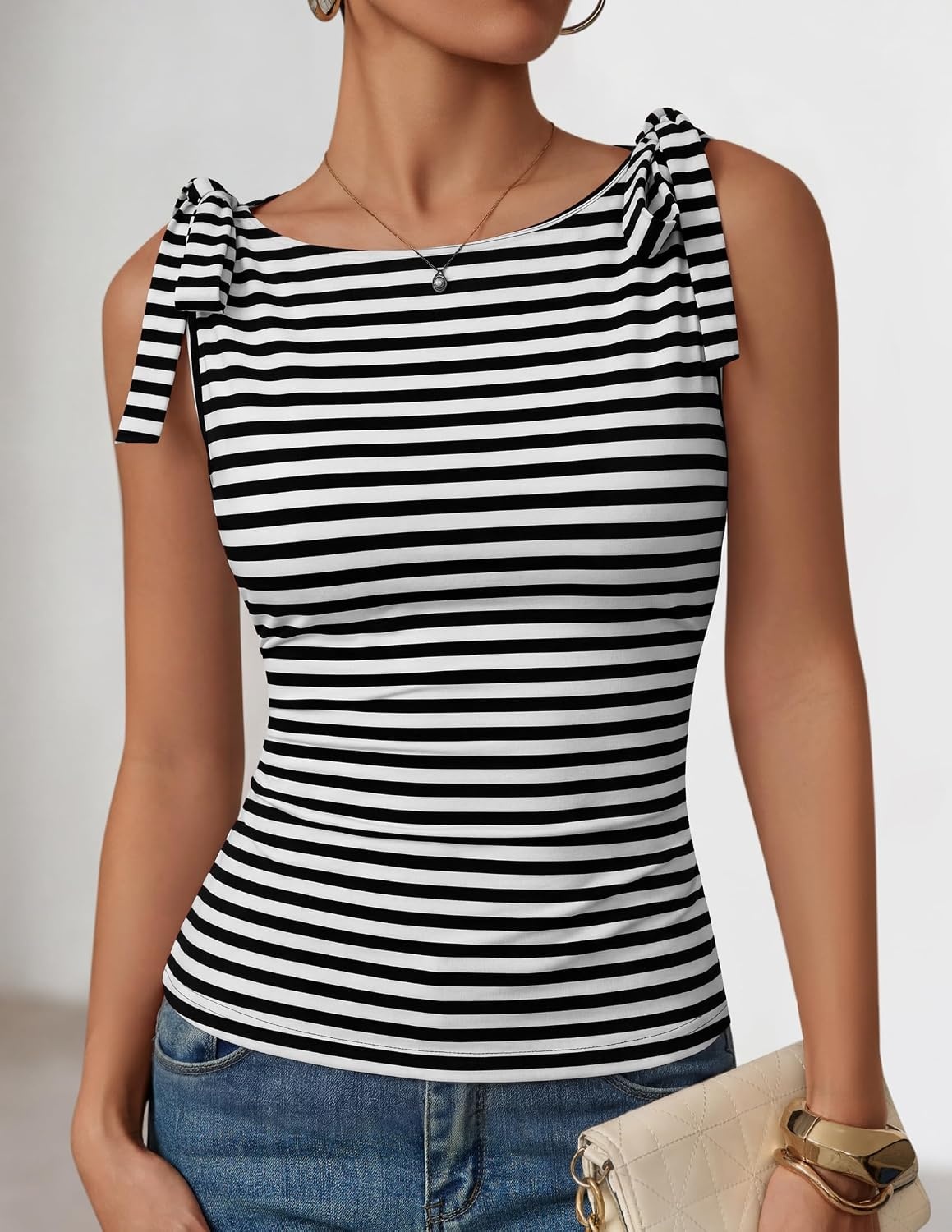 image:imageZESICA Womens Cute Summer Tie Shoulder Going Out Y2K Tank TopDim