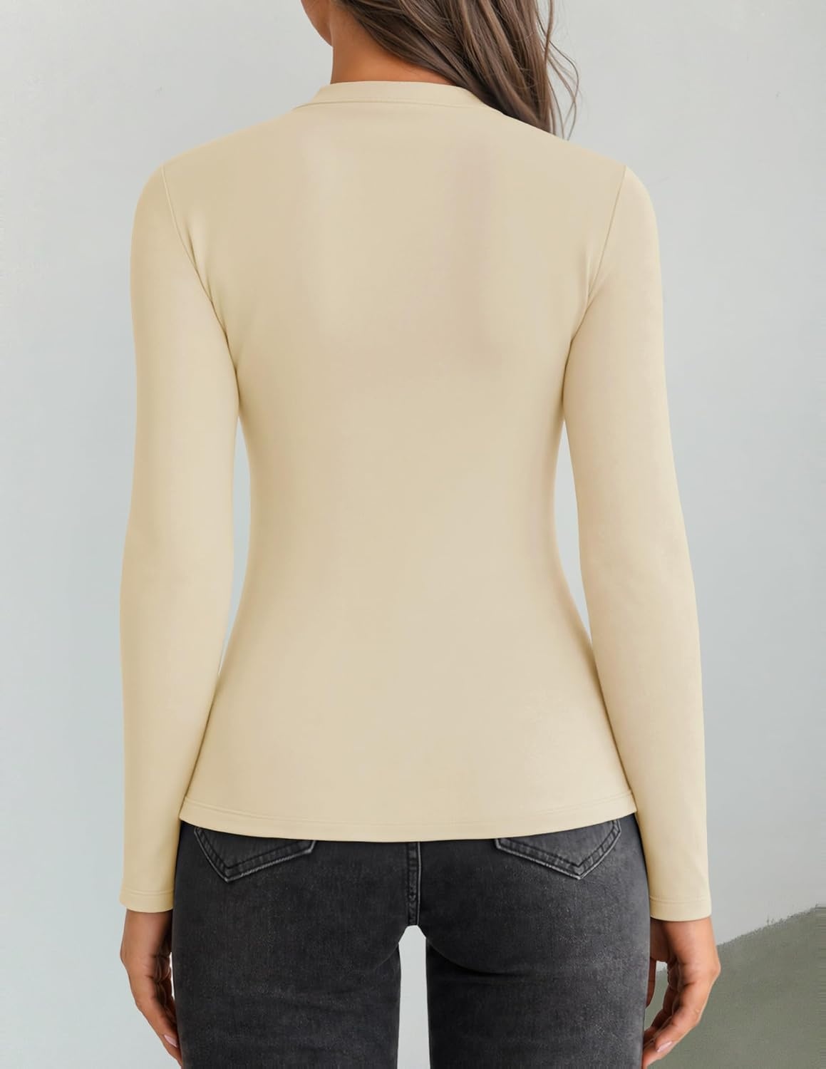 image:imageZESICA Womens Fall Long Sleeve Twist Knot Business Casual TopsSand