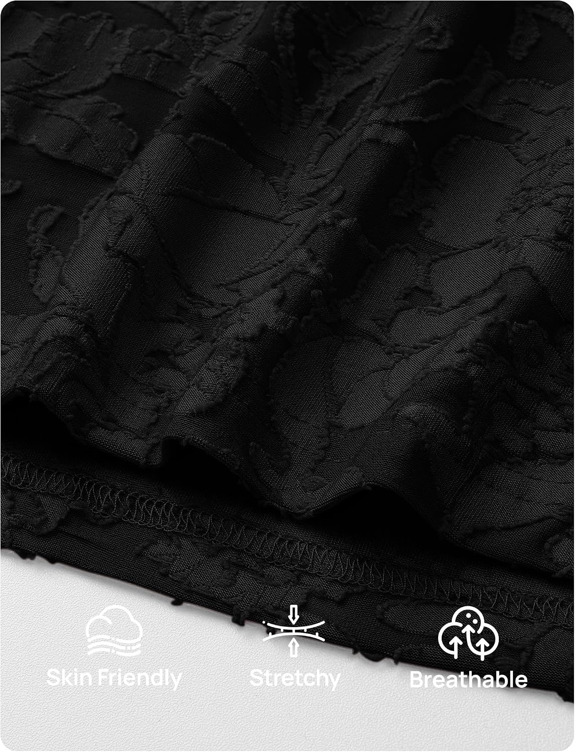 image:imageZESICA Womens Lace Mesh Sheer See Through Long Sleeve TopsBlack