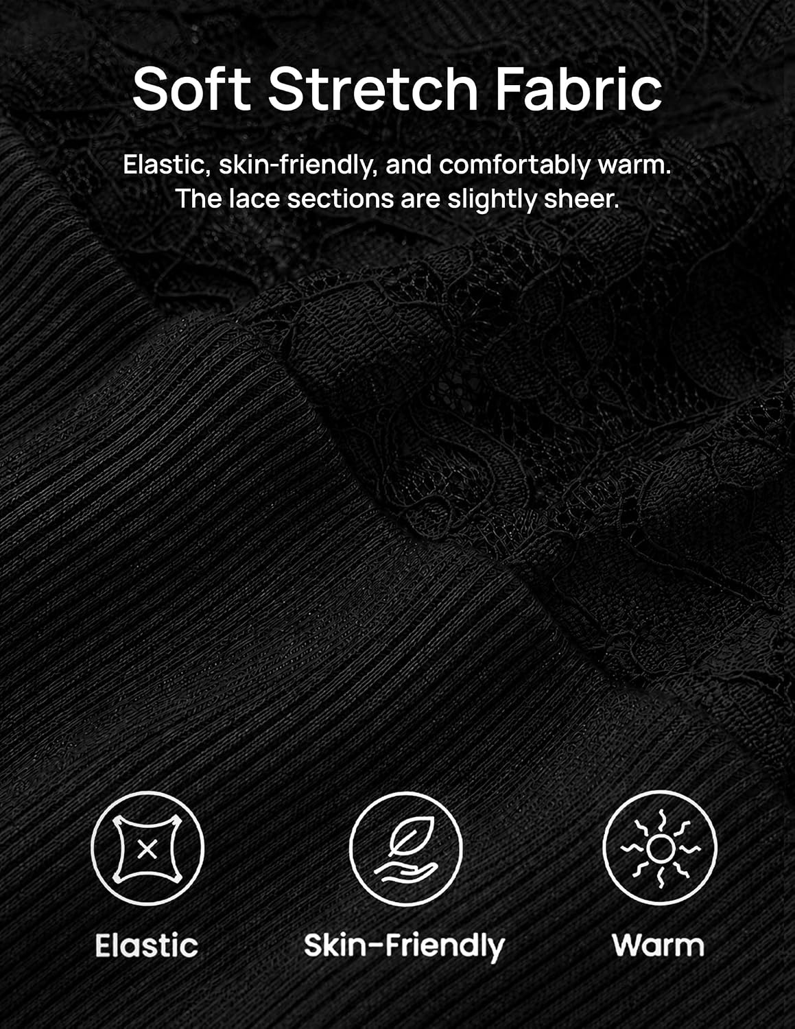 image:imageZESICA Womens Long Sleeve Floral Lace Knit Ruched Tops 2026 Fall ShirtBlack