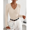 ZESICA Fall Long Sleeve Henley Shirts for Women Dressy Casual 2026(Apricot)