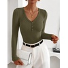 ZESICA Fall Long Sleeve Henley Shirts for Women Dressy Casual 2026(Army Green)