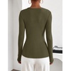 ZESICA Fall Long Sleeve Henley Shirts for Women Dressy Casual 2026(Army Green)