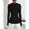 ZESICA Fall Long Sleeve Henley Shirts for Women Dressy Casual 2026(Black)