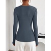 ZESICA Fall Long Sleeve Henley Shirts for Women Dressy Casual 2026(Dusty Blue)