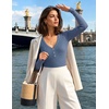 ZESICA Fall Long Sleeve Henley Shirts for Women Dressy Casual 2026(Dusty Blue)