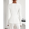 ZESICA Fall Long Sleeve Henley Shirts for Women Dressy Casual 2026(White)