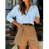 ZESICA Women Long Sleeve Striped Business Casual Button Shirts Work Tops(Blue)