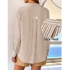 ZESICA Women Long Sleeve Striped Business Casual Button Shirts Work Tops(Brown)