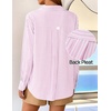 ZESICA Women Long Sleeve Striped Business Casual Button Shirts Work Tops(Pink)