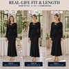 ZESICA Womens 2026 Fall Long Sleeve Bodycon Wedding Guest Maxi Dress(Black)