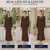 ZESICA Womens 2026 Fall Long Sleeve Bodycon Wedding Guest Maxi Dress(Brown)