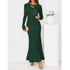 ZESICA Womens 2026 Fall Long Sleeve Bodycon Wedding Guest Maxi Dress(Green)