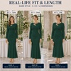 ZESICA Womens 2026 Fall Long Sleeve Bodycon Wedding Guest Maxi Dress(Green)