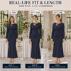 ZESICA Womens 2026 Fall Long Sleeve Bodycon Wedding Guest Maxi Dress(Navy)
