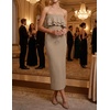 ZESICA Womens 2026 Summer Strapless Knitted Bodycon Midi Dress(Khaki)