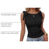 ZESICA Womens Cute Summer Tie Shoulder Going Out Y2K Tank Top(Black Dot)