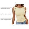 ZESICA Womens Cute Summer Tie Shoulder Going Out Y2K Tank Top(Light Yellow)