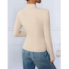 ZESICA Womens Fall Business Casual Mock Neck Cross Tops Trendy Outfits(Apricot)