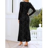 ZESICA Womens Fall Long Sleeve Bodycon Mesh Wedding Guest Formal Dress(Black)