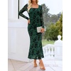 ZESICA Womens Fall Long Sleeve Bodycon Mesh Wedding Guest Formal Dress(Green)