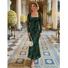 ZESICA Womens Fall Long Sleeve Bodycon Mesh Wedding Guest Formal Dress(Green)