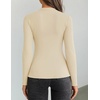 ZESICA Women’s Fall Long Sleeve Twist Knot Business Casual Tops(Sand)