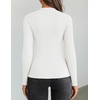 ZESICA Women’s Fall Long Sleeve Twist Knot Business Casual Tops(White)