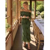 ZESICA Womens Long Sleeve Off Shoulder Maxi Fall Mesh Wedding Guest Dresses(Army Green)