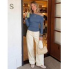 ZESICA Women’s Off Shoulder Fall Long Sleeve Y2k Cute Going Out Tops(Dusty Blue)