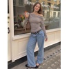 ZESICA Women’s Off Shoulder Fall Long Sleeve Y2k Cute Going Out Tops(Taupe)