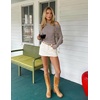 ZESICA Women’s Off Shoulder Fall Long Sleeve Y2k Cute Going Out Tops(Taupe)