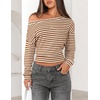 ZESICA Womens Off Shoulder Long Sleeve Cinched Waist Going Out Tops(Brown)