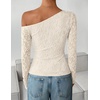 ZESICA Women’s Off Shoulder Long Sleeve Lace Going Out Tops(Apricot)