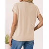 ZESICA Womens Summer Wool Blend Short Sleeve Sweater Tops(Apricot)